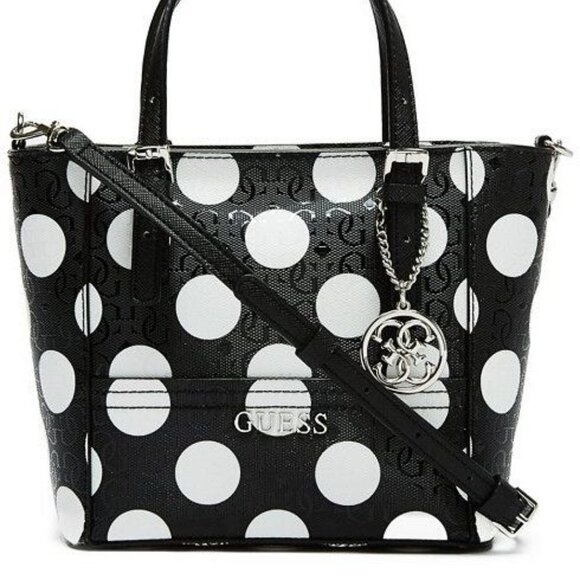 GUESS Polka Dot Delaney Mini Bag + Large Wallet/Wristlet - Picture 1 of 3